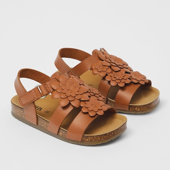 NWT Zara Baby Floral Sandals size 4.5 - Picture 1 of 6